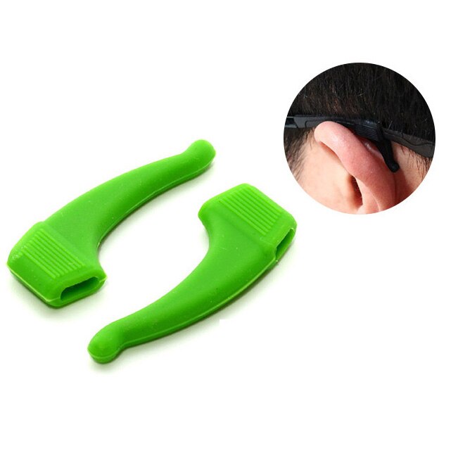 Crochet d'oreille antidérapant à la pour lunettes, accessoires pour lunettes, poignée en Silicone, pointe de la tempe, poignée pour lunettes: green