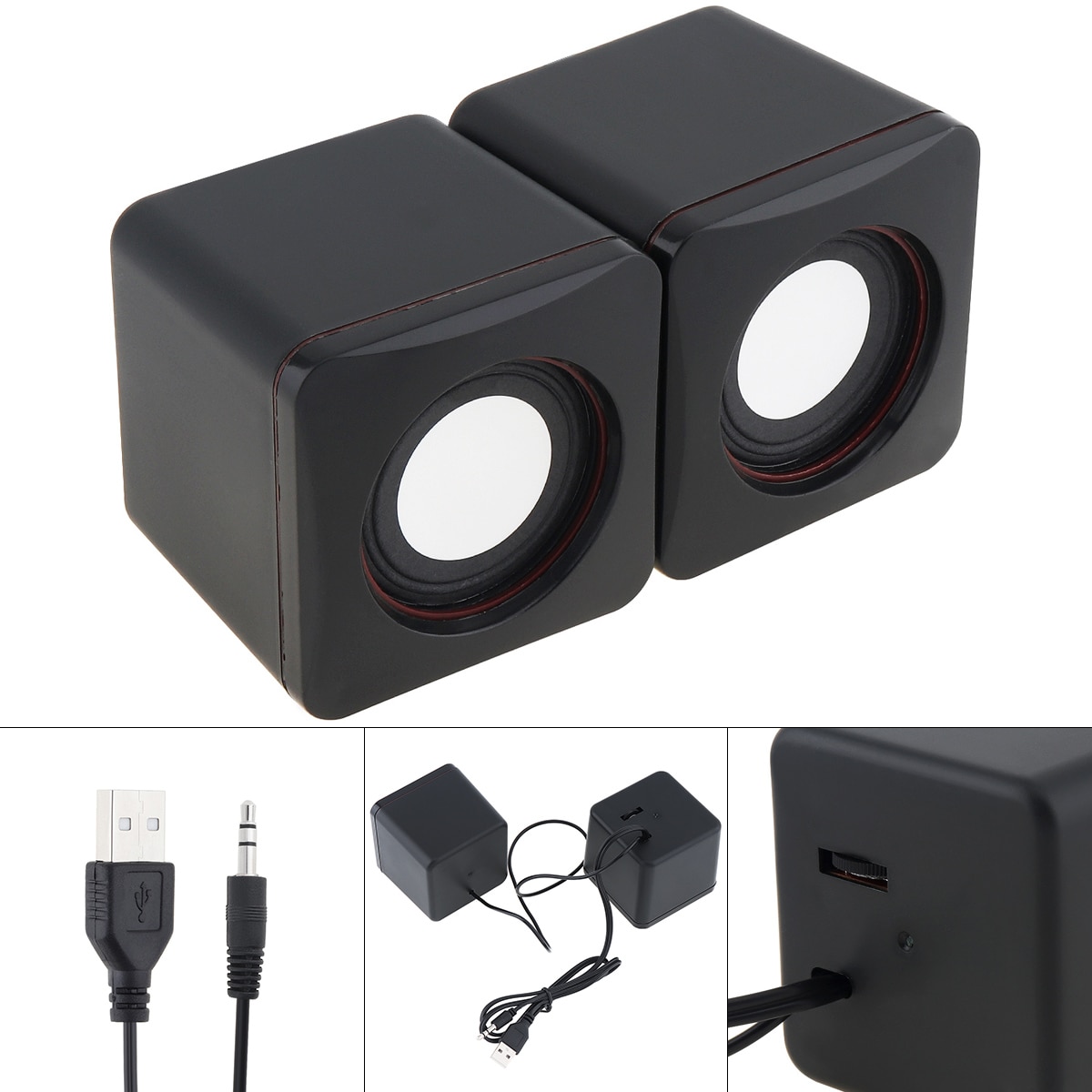101Z 6W USB Portable Computer Speakers USB Stereo Combination Speakers with 3.5mm Jack USB Powered 2.0 Subwoofer PC Speaker