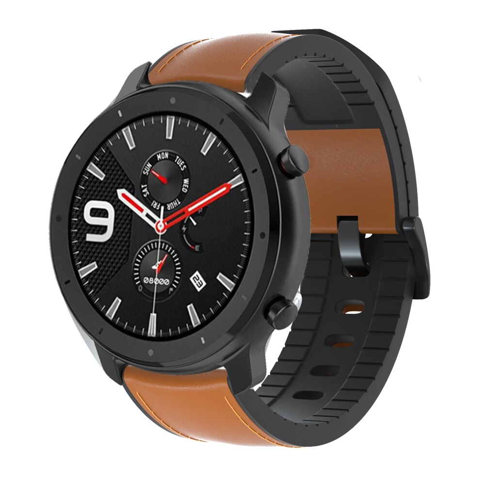 Correa de cuero para Xiaomi Huami Amazfit PACE/Stratos 2 2S 3, Correa de reloj para relojes Samsung Gear S3, Correa de 47mm