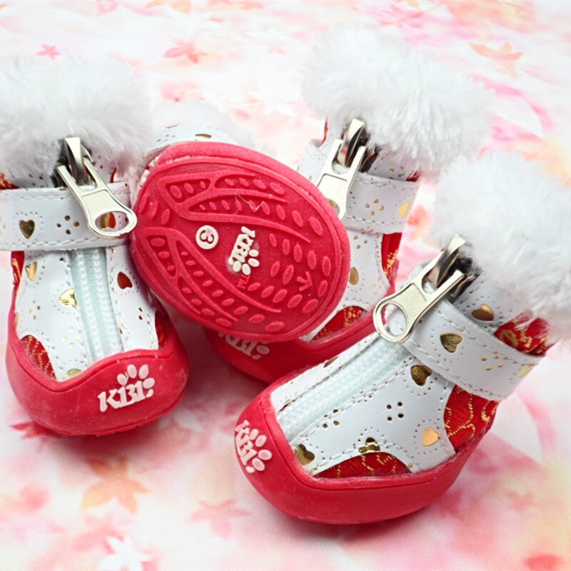 Meshed Breathab Kleine Hond schoenen Waterdichte schoenen huisdier voor honden en katten herfst en winter snowboots 4 stks/partij Rood, geel, Roze