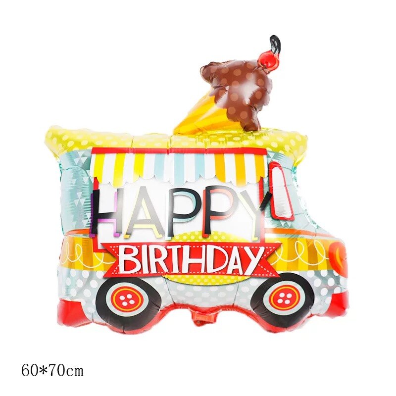 Bricolage dessin animé voiture ballons camion de pompier voiture Train feuille ballon Ambulance Globos enfants fête d'anniversaire décorations enfants balles: Rose Rouge