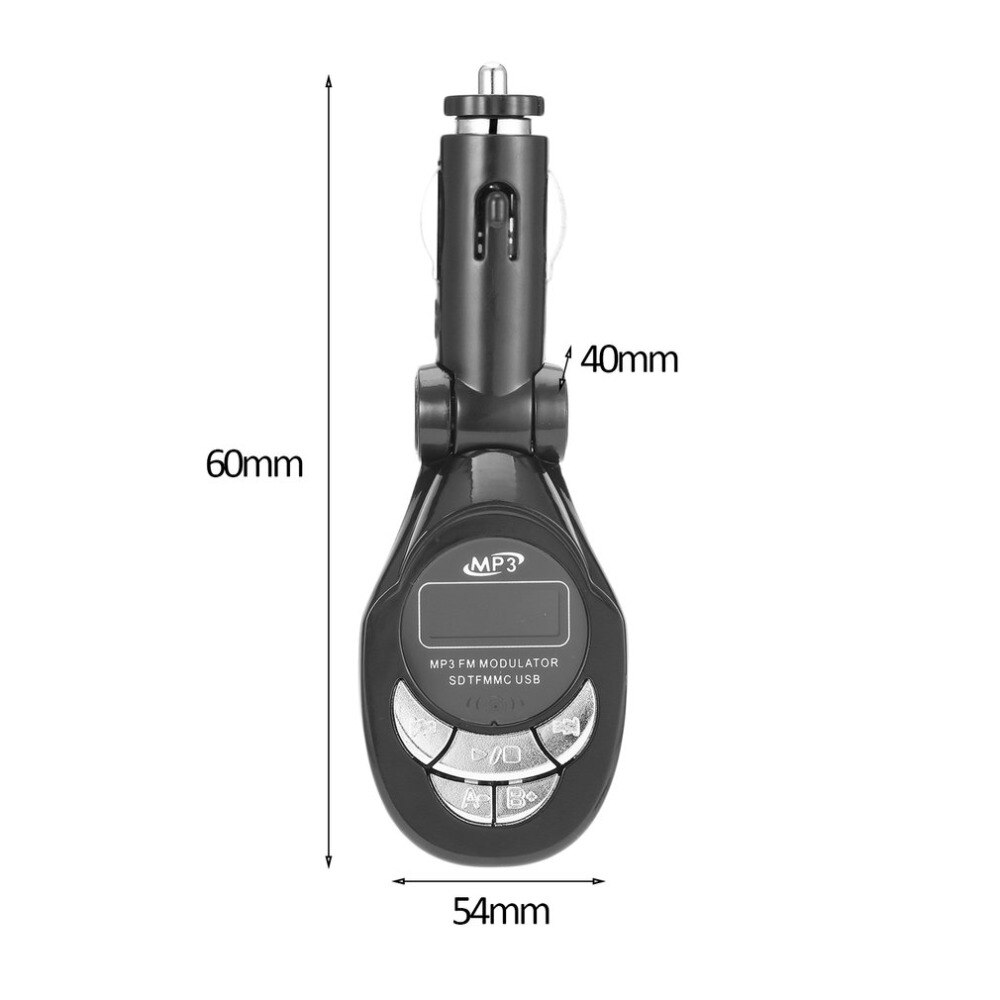 4 In1 LCD Auto Car MP3 Player Wireless FM Transmitter Modulator With USB CD MMC Remote Kit Black