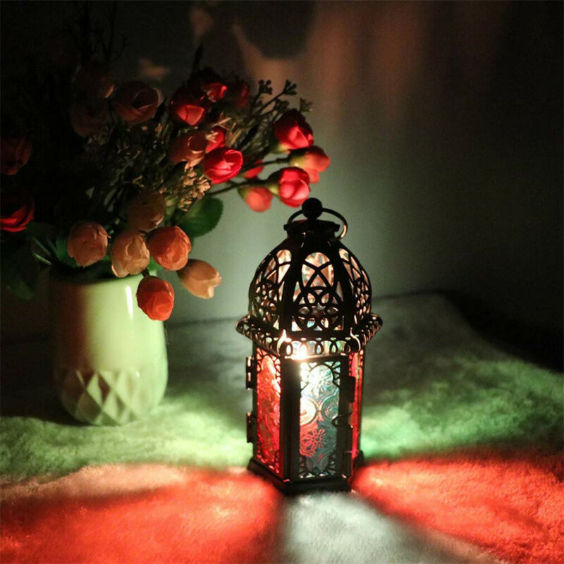 Rustik lanterne orkan fyrfadslys søjle lysestage vintage haven lampe stativ boligindretning marokkansk lanterne lys