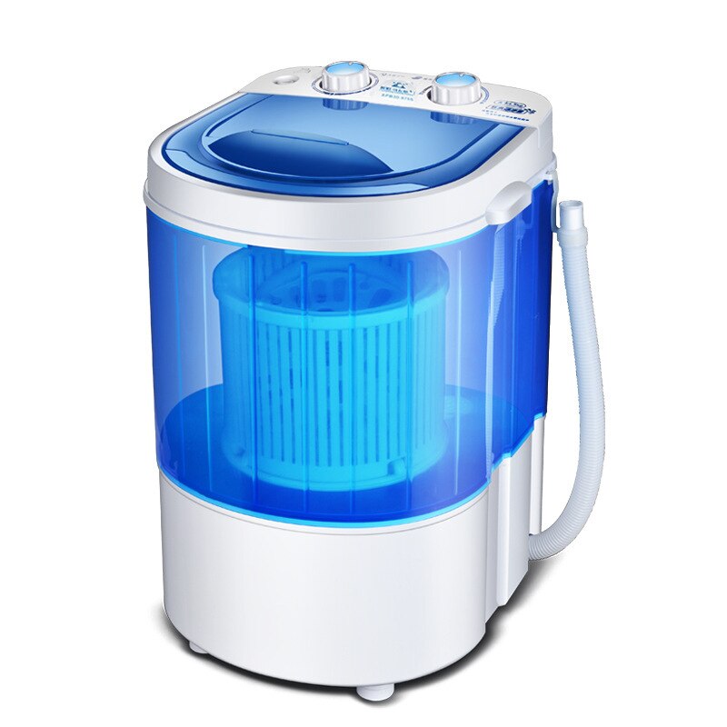 3.0KG kg single-barrel single-cylinder small mini washing machine semi-automatically comes with leaching dehydration.: blue