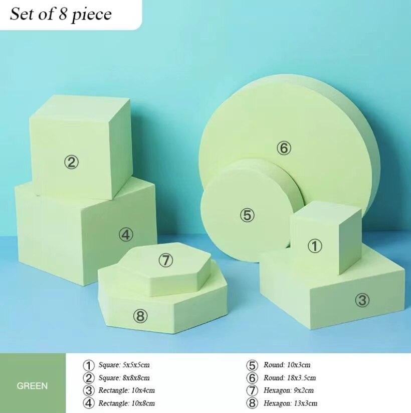 Fotografie Prop Fotografie Foam Geometrische Kubus Set Fotografie Prop Cosmetica Accessoires Foto 'S: Green