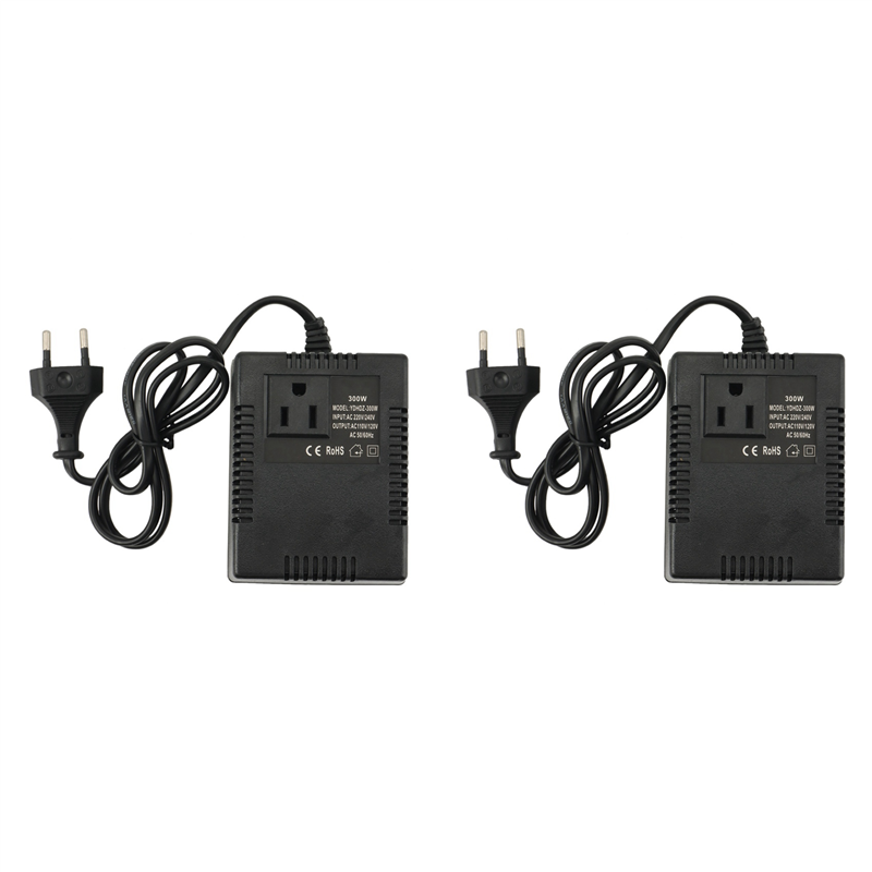 B84b-2x 300w spenningsomformer 220v to 110v transformator nedtransformator spenningsomformer reiseadapter eu-plugg: Default Title