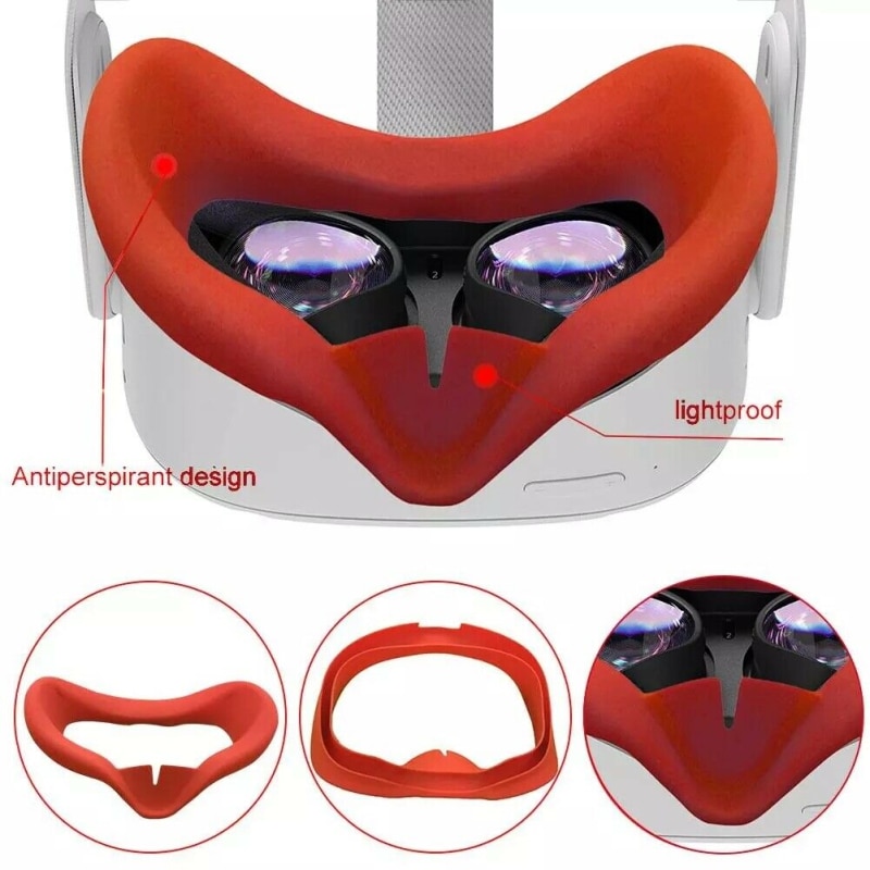 Eye Mask Cover Voor Oculus Quest 2 Vr Bril Siliconen Transpiratie Licht Blokkeren Eye Pad Vervanging Masker Voor Oculus Quest 2