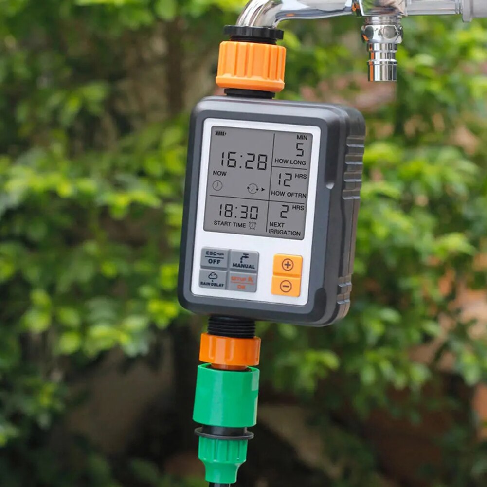 Automatic Programmable Digital Water Timer 3 inch LCD Display IP65 Waterproof For Garden Lawn Watering System Irrigation Timer