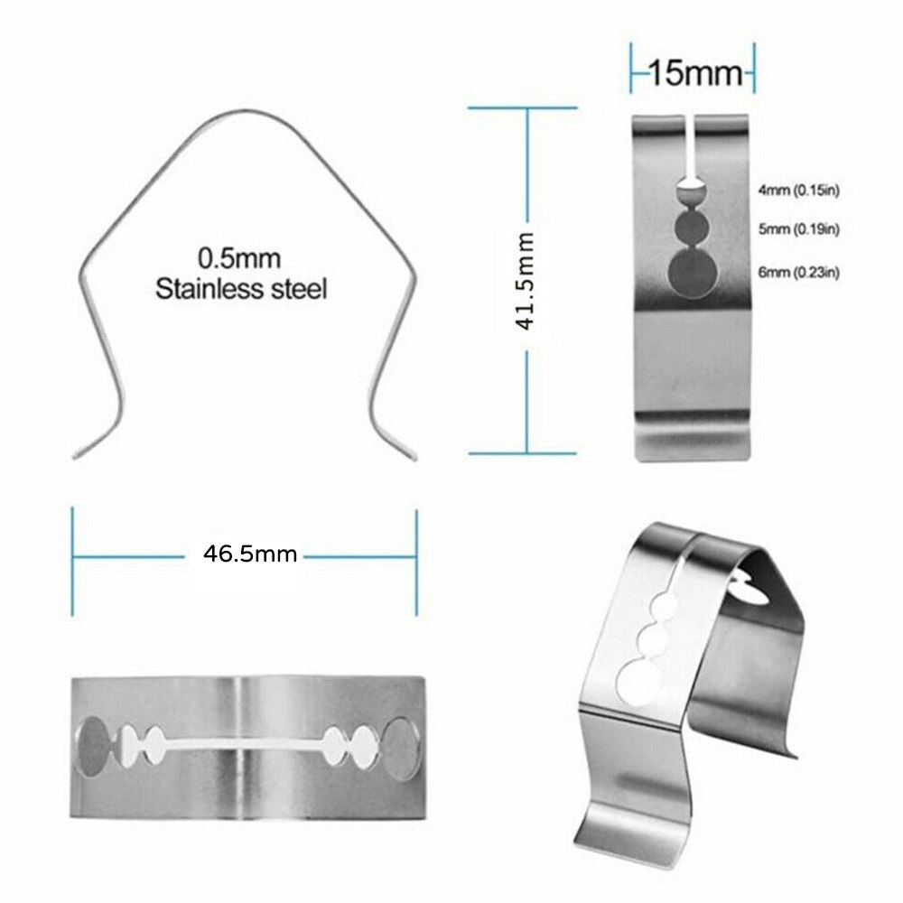 5 stk termometer sonde sensor klips rustfritt stål klips for steketermometer bbq grill sonde holder