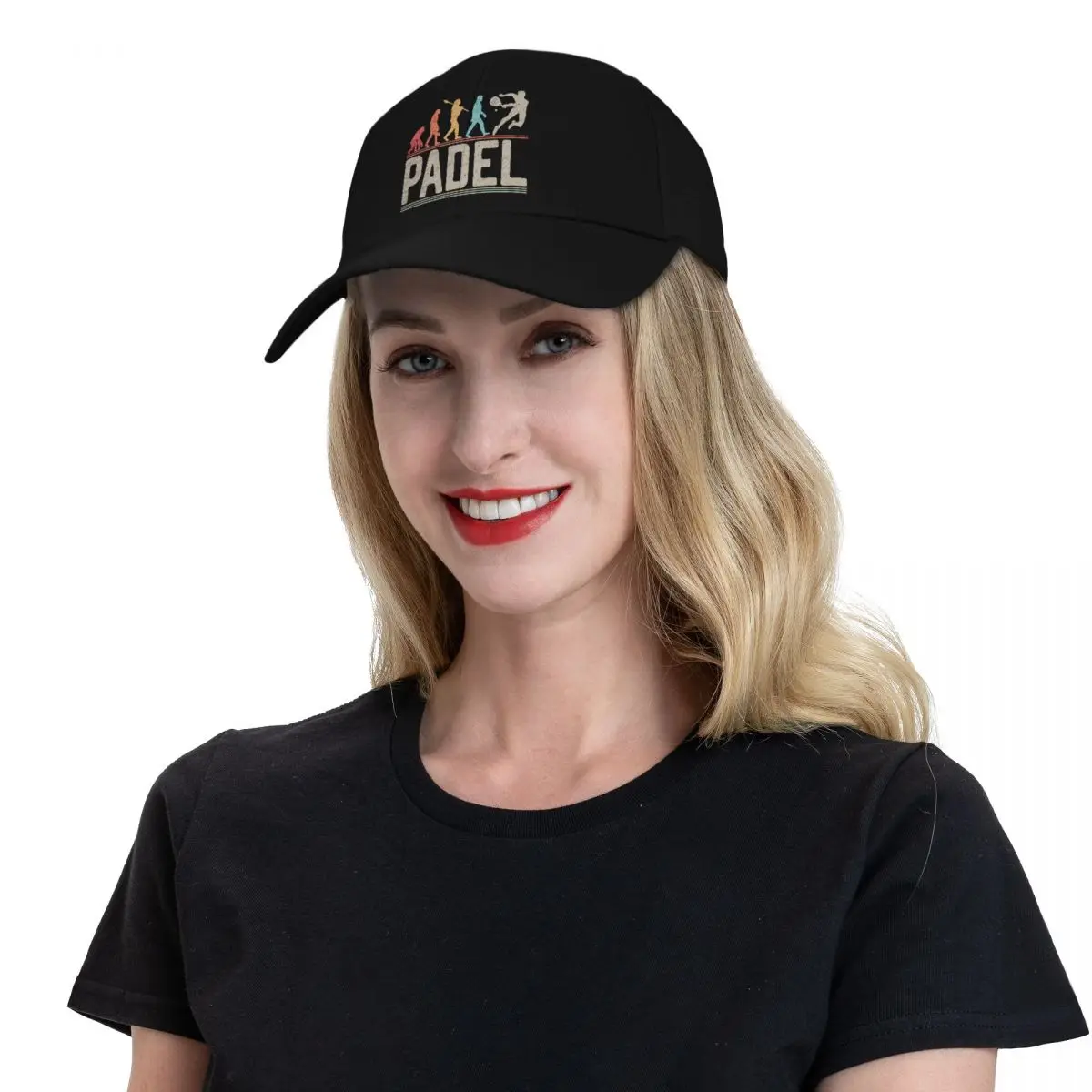 Padel Evolution of Man Vintage Funny Padel First Baseball Cap, Christmas Hat, Beach Hat for Men, Women's Caps