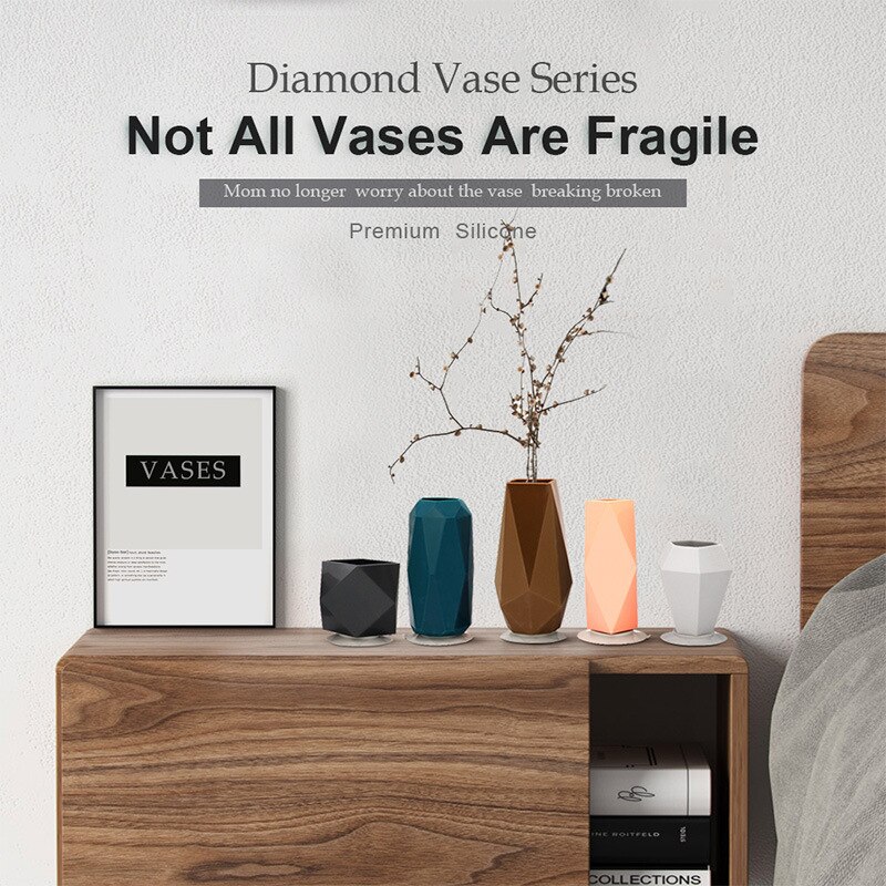 Vase en Gel de silice rétro, pâte Anti-chute, décoration Simple, ventouse Stable, pour la maison, le bureau, accessoires pour la maison