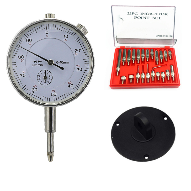 22pcs/set Steel Dial Indicator Point Set M2.5 Thread Tip and 10mm 0.01mm Dial indicator Lug Back Dial Test gauge Indicators: Indicator Point Set