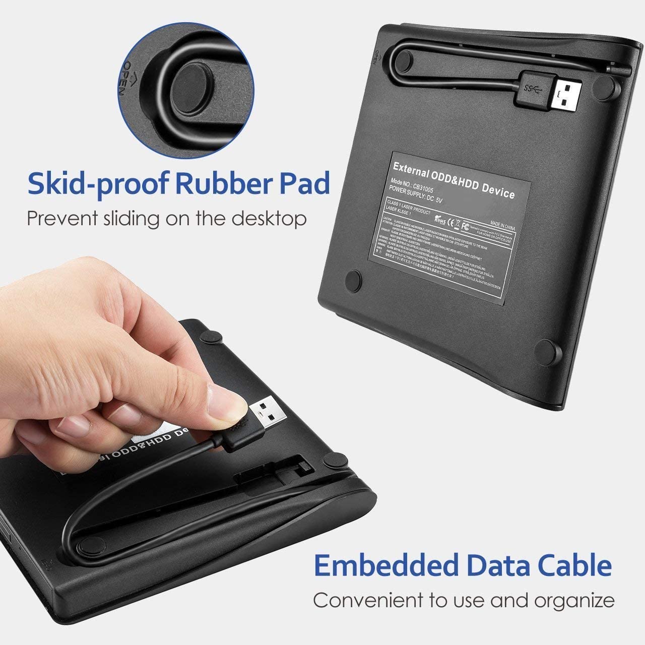 Pop-Up Draagbare Mobiele Dvd Cd Ram Externe Odd & Hdd Apparaat Pop-Up Driver USB3.0 Drive voor Pc Computer