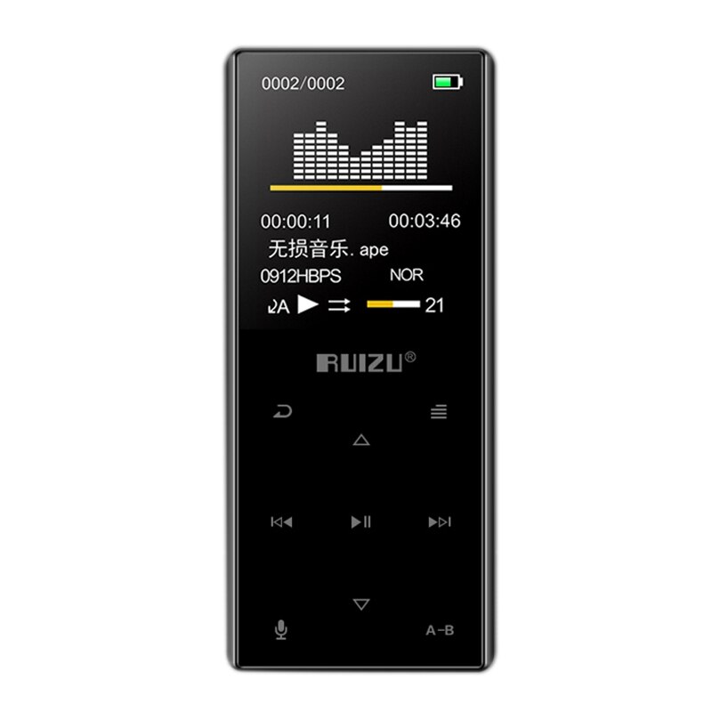 RUIZU D29 Metal Bluetooth Lossless HiFi MP3 Player MP4 Music Video Player with Built-In Speaker Support FM,Recording,E-Book,Cloc