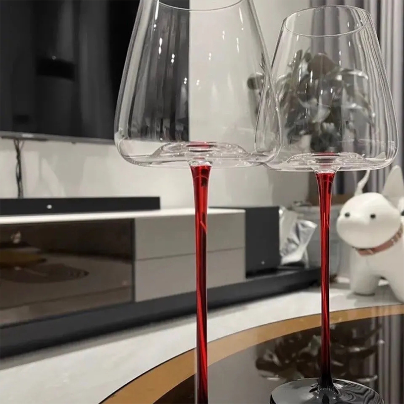 550ml Red Wine Glass Handmade Crystal Brandy Bordeaux Goblet Art Big Belly Tasting Cup Wedding Party Flutes Glass