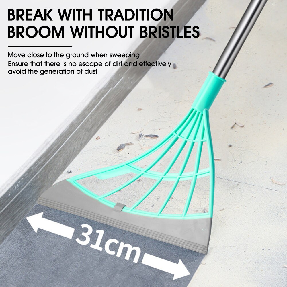 Wiper Broom Wipe Squeeze Silicone Mop For Wash Floor Multifunctional Clean Tools Telescopic Rod&amp;Microfiber Handle Head