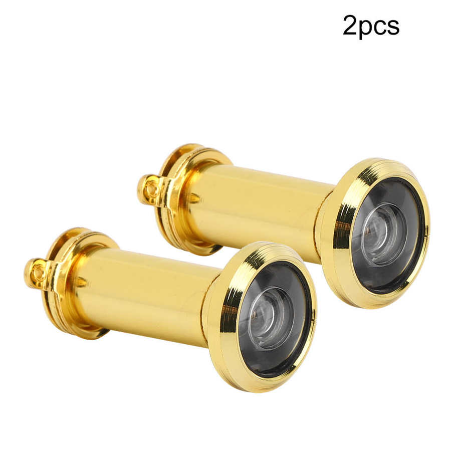 2Stck 220 ° Weitblick Winkel Tür Zuschauer Heimat Sicherheit Anti-Diebstahl Guckloch Verstellbare Glas Objektiv Mit Zurück abdeckung 14/16mm Offene See: Gold 14-16mm Loch
