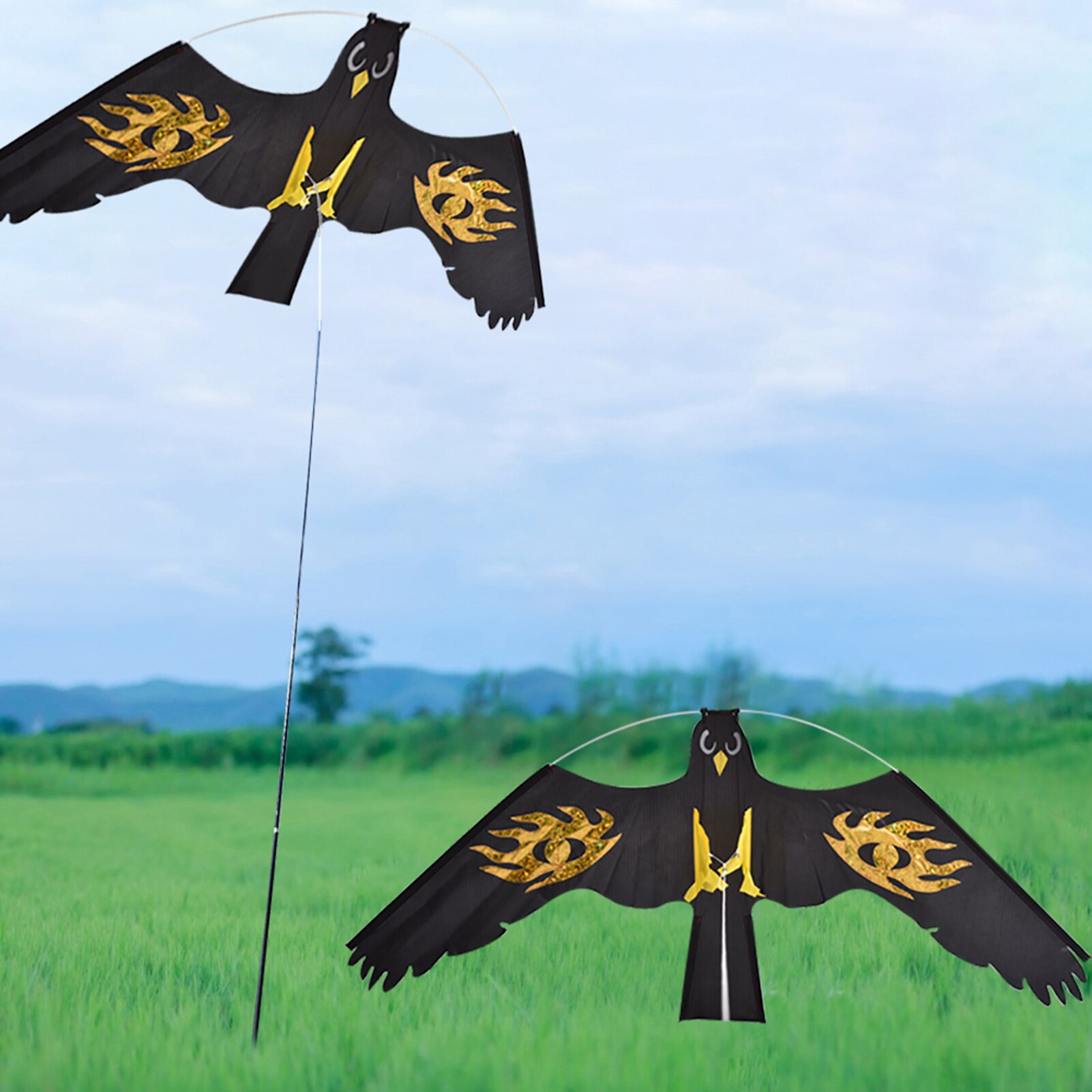 Repelente de aves, cometa de espantapájaros, cometa voladora de emulación, cometa de pájaro para granja de jardín