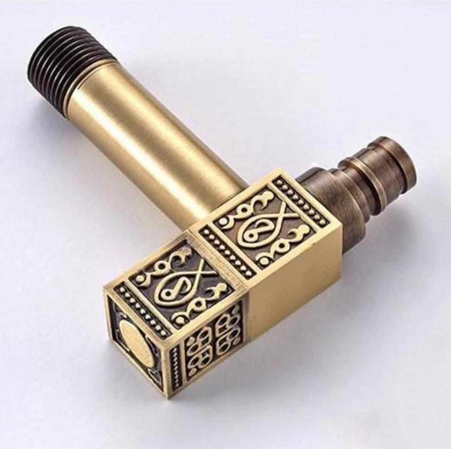 Antique Brass Carved Washing Machine Tap Single Cold Water Laundry Sink Faucet