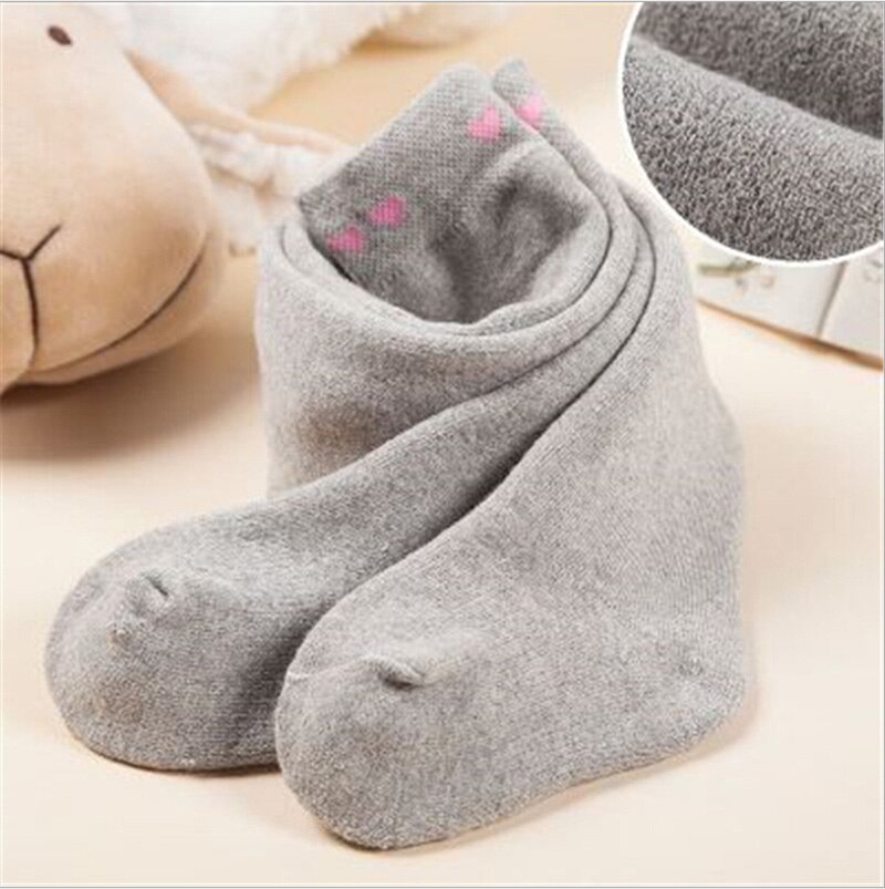 Medias de algodón para bebés de 0 a 24M, medias cálidas de invierno para niños y niñas, bonitos para recién nacidos: Gris / M