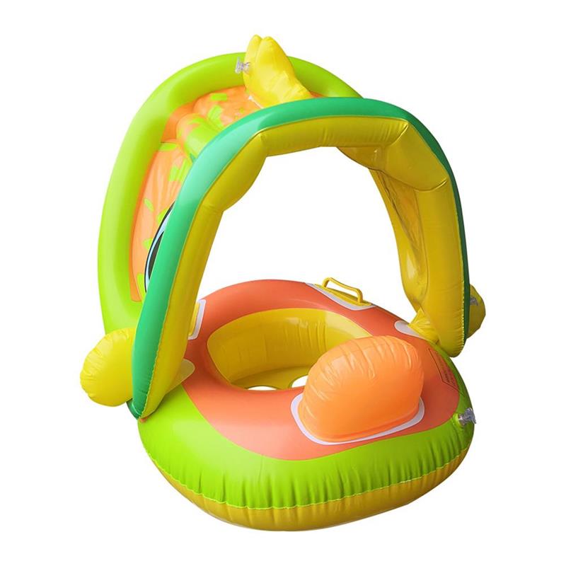 Baby Swimming Inflatable Floating with Sun Canopy Child Swimming Pool Float Ring Bathing water Toy Swimming Trainer 4-60 Months