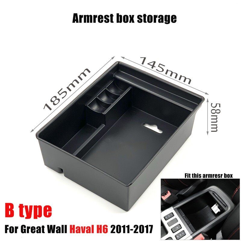 Car Styling Dedicated Modified Central Armrest Storage Box Glove Box Tray Pallet Case For HAVAL H2 H6 H7 H9 Car Accessories: B Type For H6