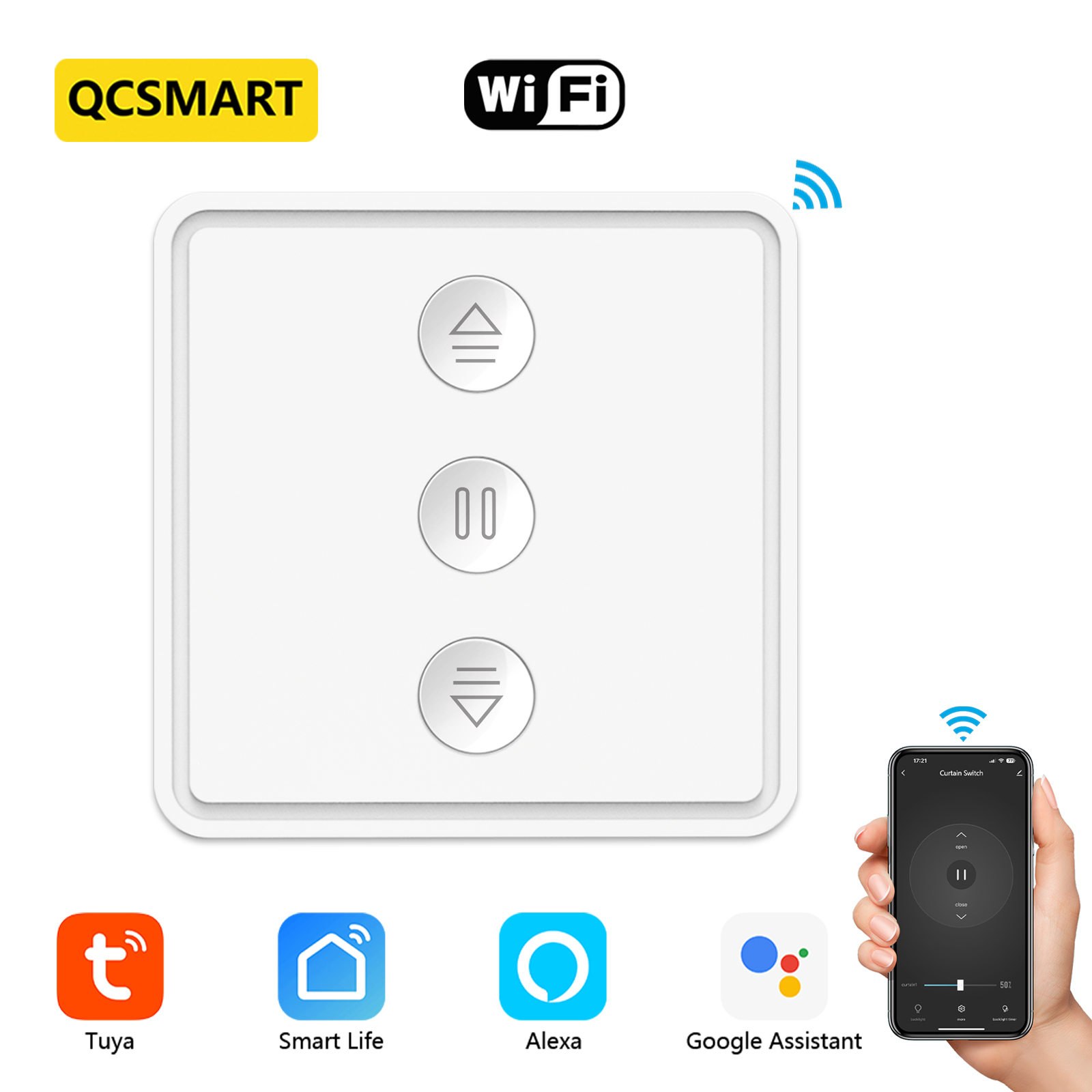 Tuya Smart Life WiFi tenda protezione solare finestra persiane interruttore con controllo percentuale Timer supporto Google Home Alexa fai da te