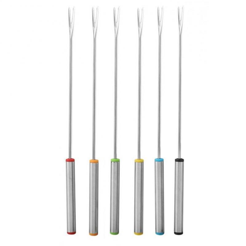 6 sztuk/zestaw ze stali nierdzewnej widelec czekoladowy garnek robić sera gorące widelce owoce widelec deserowy fondue połączenie szpikulec narzędzia kuchenne