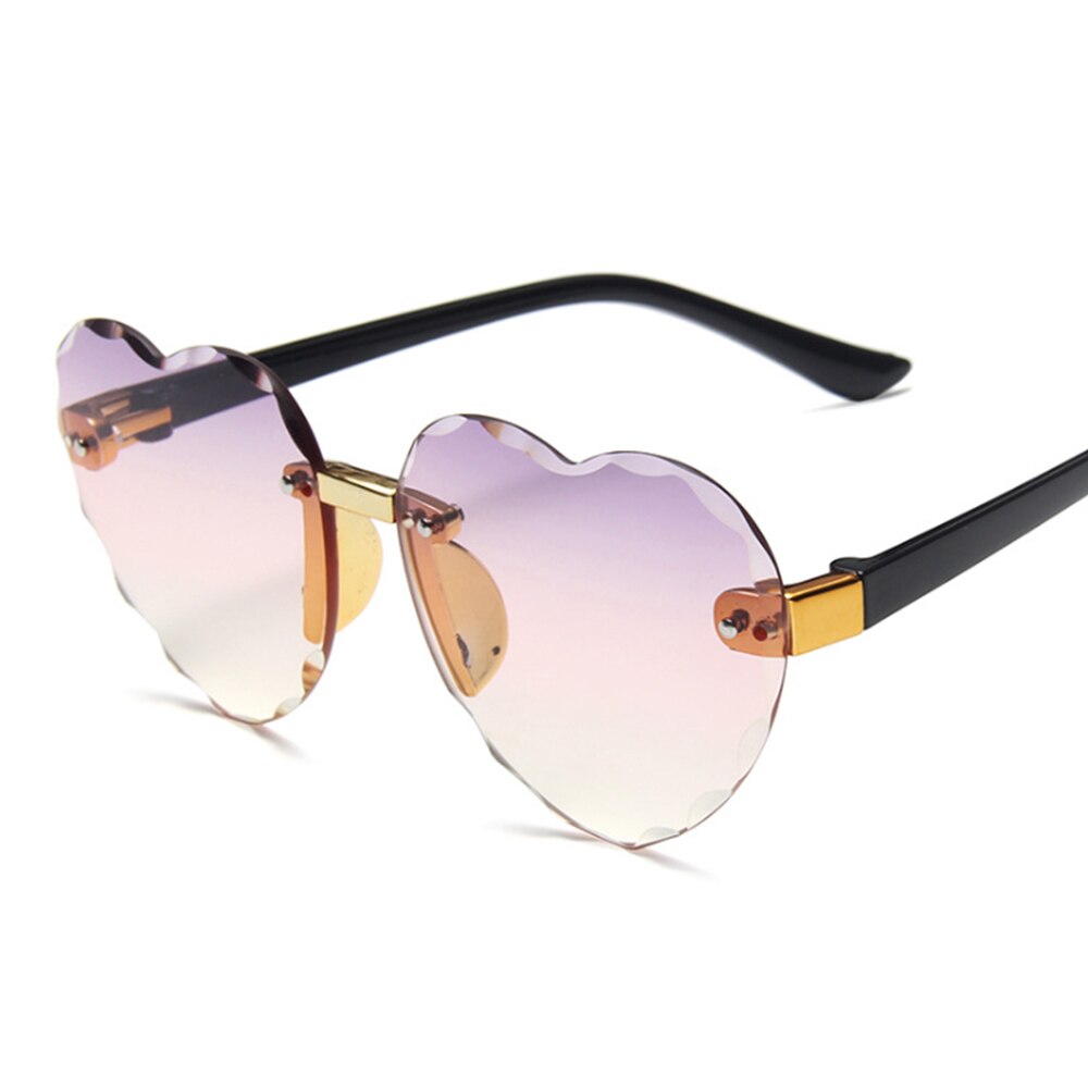 Child Cute Heart Rimless Frame Sunglasses Children Kids Gray Pink Red Lens Boys Girls UV400 Protection Eyewear: 3