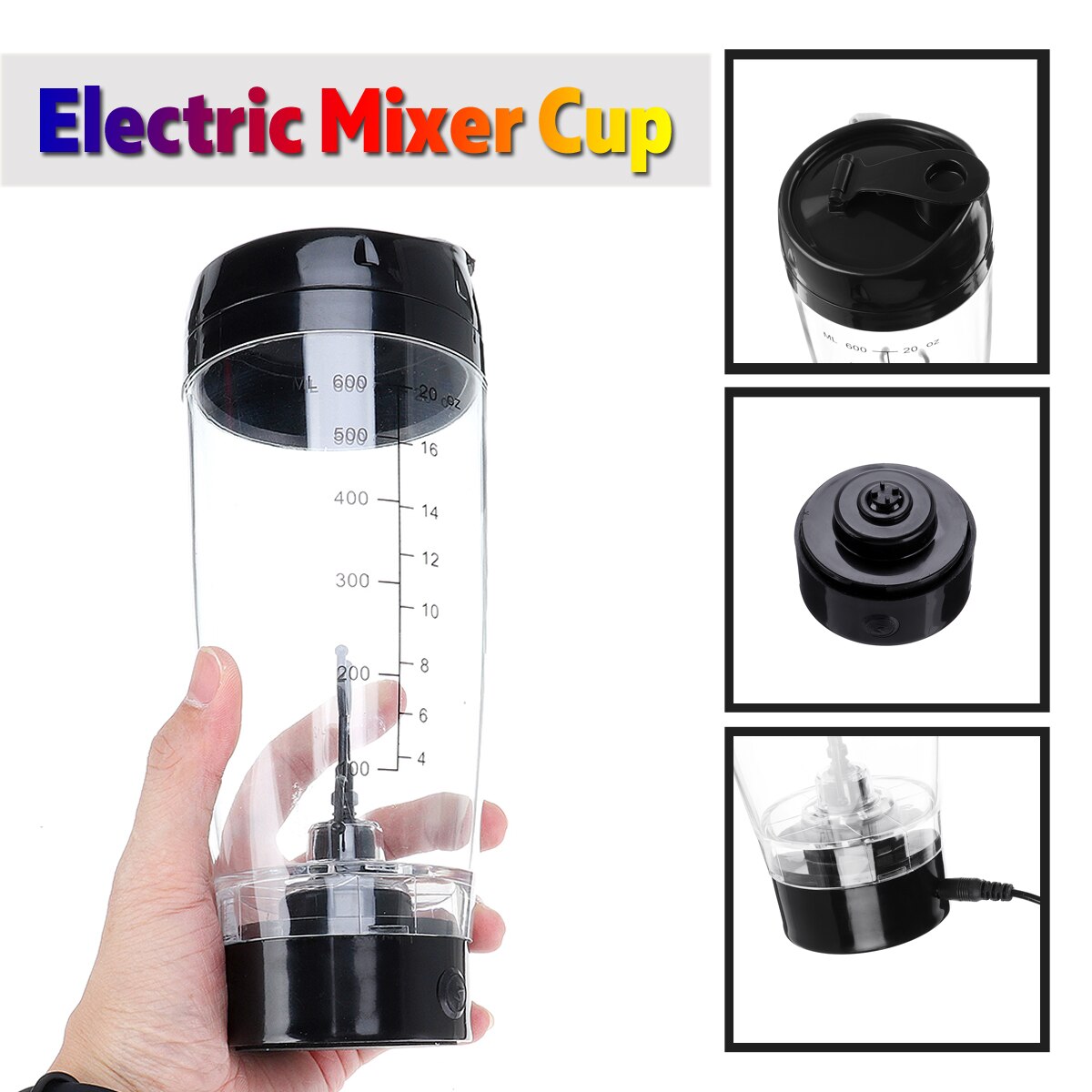 Elektrisk automatisk kaffe protein mælk blender kop shaker hjem rejse usb genopladelig juice blender 600ml