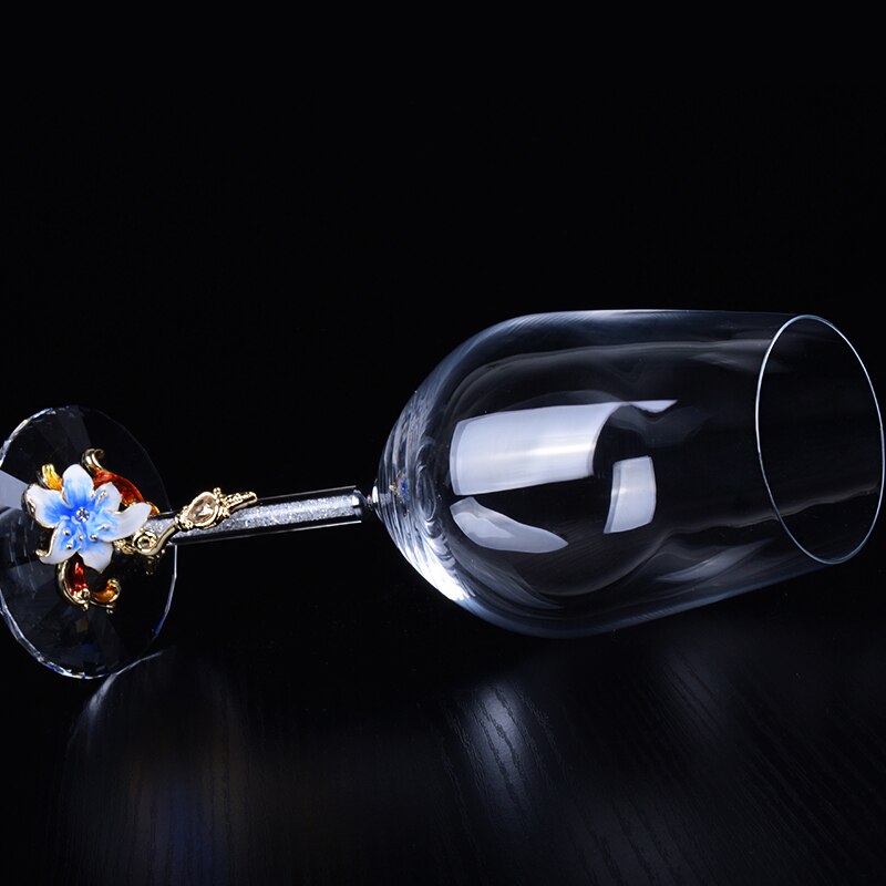 Lead-free Crystal Glass Red Wine Glass Goblet Champagne Cup Diamond Foot Wine Glass Home Drink Ware Cup Nice Wedding