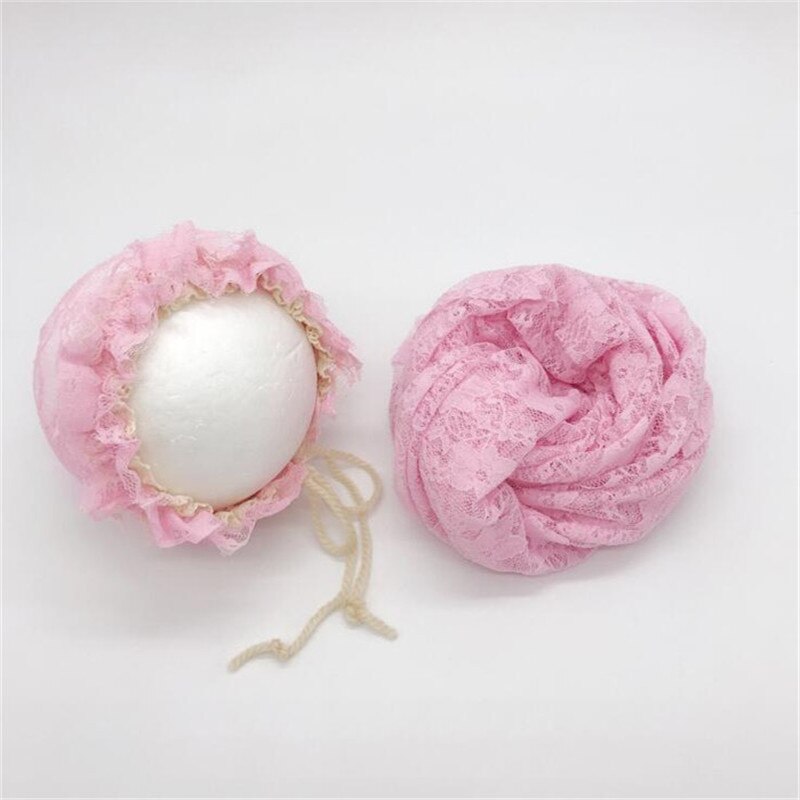 Chapeau en dentelle extensible pour -né | Couverture enveloppantes, accessoires pour photos de bébés, vêtements pour photos de bébés: pink
