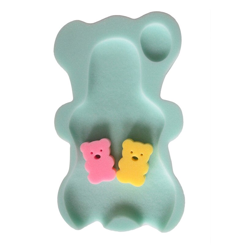 baby badesete spedbarn sklisikker myk badeskum pute matt kroppspute svamp badekar matt sikkerhets badekar sete  + 2 stk skum gni: Mintgrønn