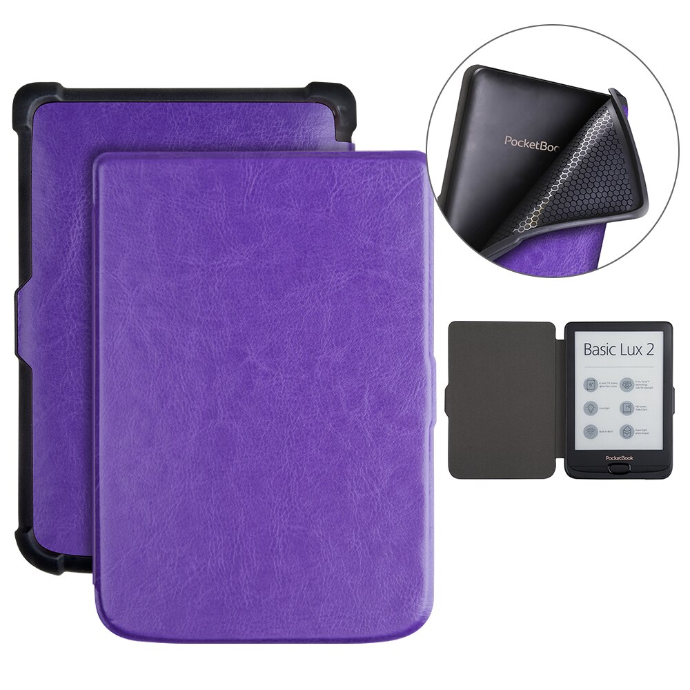 Slim magnetyczne inteligentne etui do Pocketbook 627 616 632 633 dotykowy Lux 4 dotykowy HD 3/podstawowe Lux 2 pokrywa: 616 tpu purple
