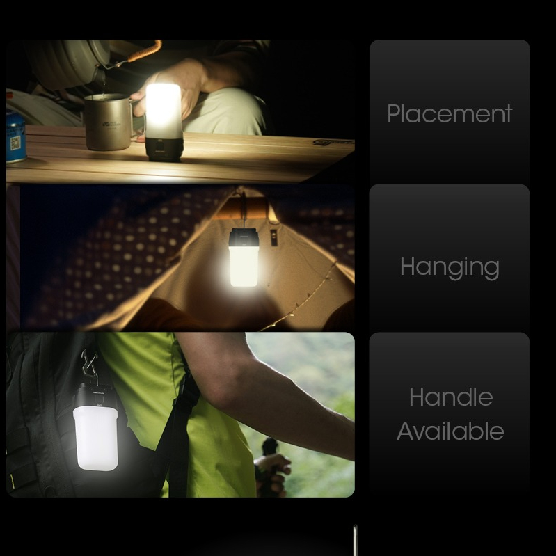 NITECORE Lanterna Ricaricabile 2-in-1 LR70, Torcia da 3000 Lumen, Lanterna da Campeggio con Batteria Integrata per Escursionismo e Campeggio