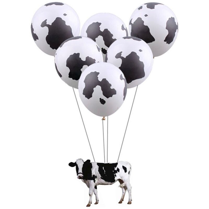 100Pcs 12’’ Funny Cow Print Latex Balloons Perfect for Children's Birthday Party Supplies Decoration L4MC