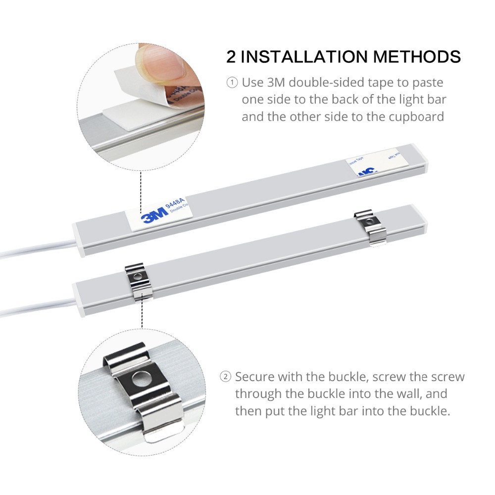 2 st led-lampa för kök handscanningslampa med eu-kontakt 12v- handssensoromkopplare led-lampa styv barlampa för sovrumsgarderobslampa