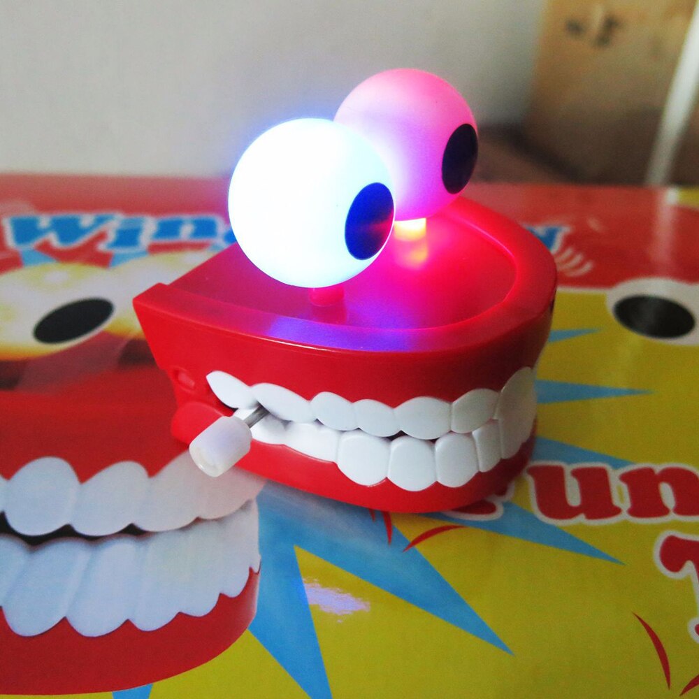 Funny Clockwork Tanden Speelgoed Praktische Joke Windup Tanden Plastic + Elektrische Interactief Speelgoed Dazzling Uurwerk Speelgoed
