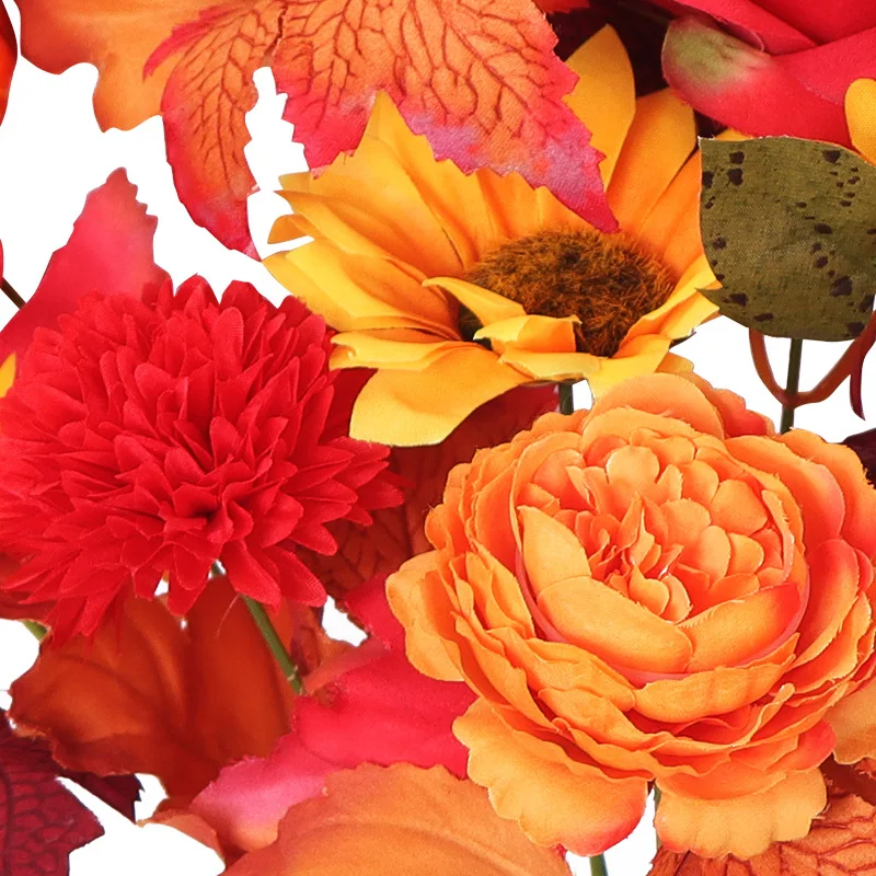 Tuindecoratie Simulatie Esdoornbladeren Zonnebloemen Oranje Boeket Kerstmis Halloween Auditorium Decoratie Kunstbloemen