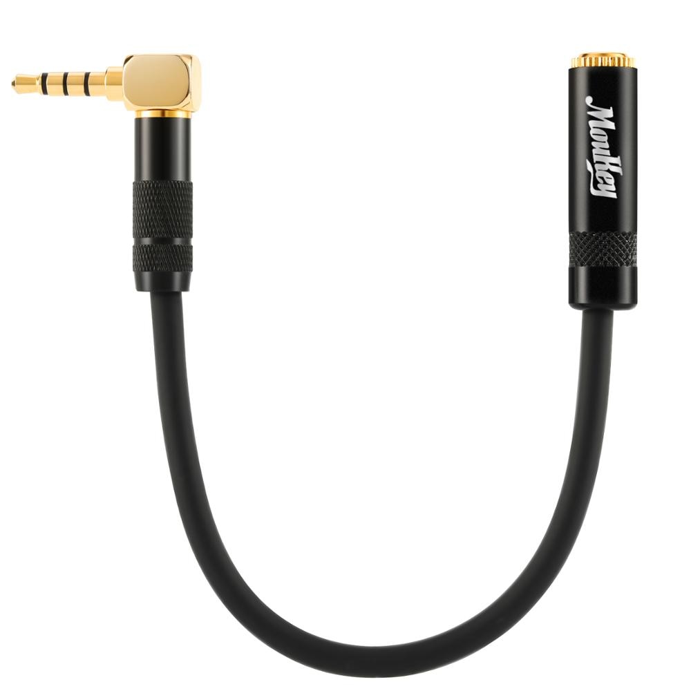Moukey Pro 3.5mm TRS Vrouwelijke Microfoon Adapter Audio Kabel om TRRS MALE voor iPhone en Android Smartphones MMc-1
