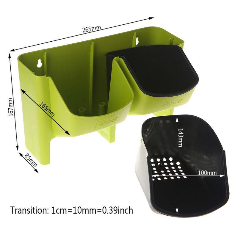 Self Watering Flower Pot 2 Pocket Stackable Vertical Wall Hanging Garden Planter