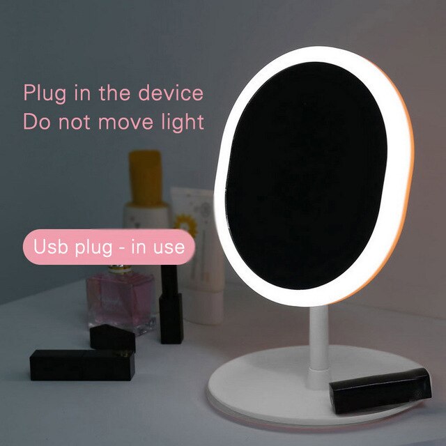 Makeup Backlit Mirror Light with Natural White LED Vanity Mirror Detachable/Storage Base 3 Modes Mirror with Light Makeup: White USB