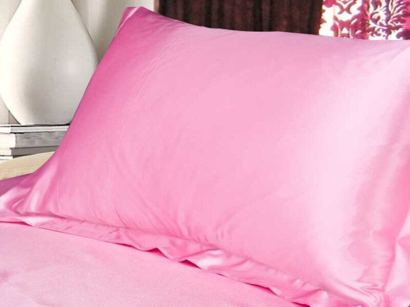 58x70cm High Standard Pure Satin Silk Soft Pillowcase Cover Chair Seat Bedding Throw Pillow Covers Square Pillow Case Multicolor: Pink
