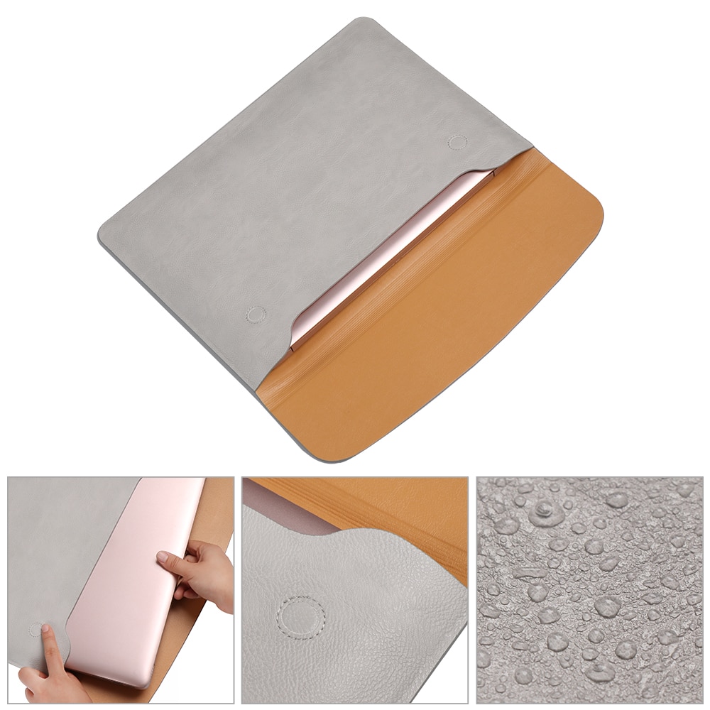 Lederen Laptop Sleeve Case Tas Cover Voor Macbook Air Pro Retina 11 12 13 15