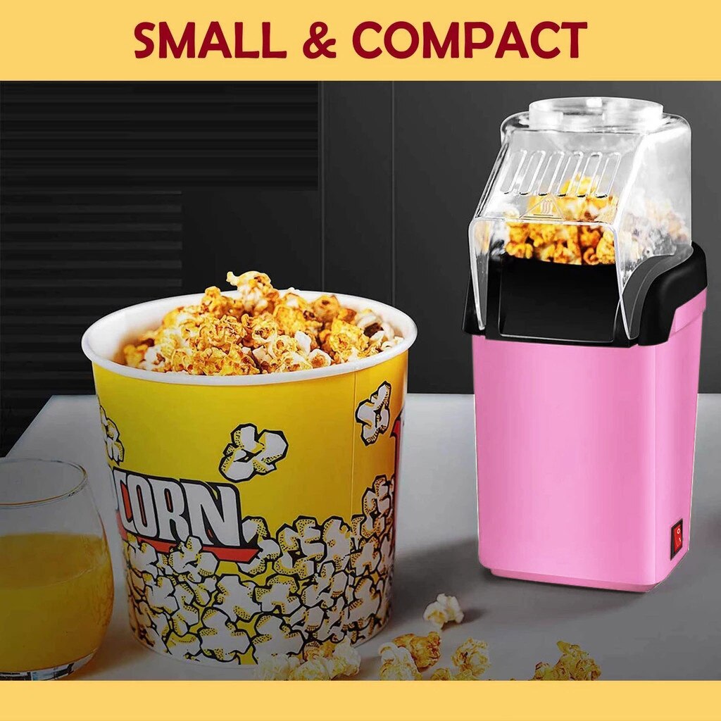 Kökstillbehör hushållsbarn automatisk popcornmaskin rosa mini liten majspopcornmaskin köksprylar #g30