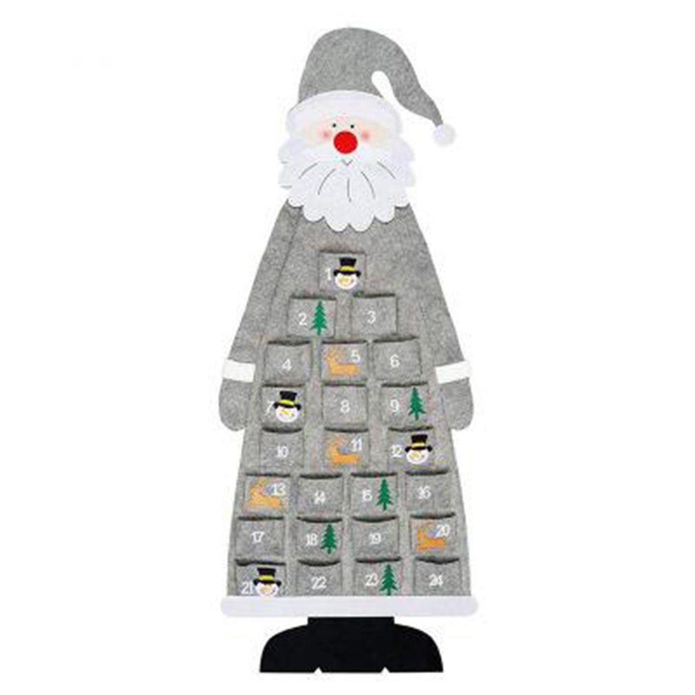 Christmas Felt Calendar Felt Decorative Pendant Products Amusing Christmas Countdown Calendar: grey