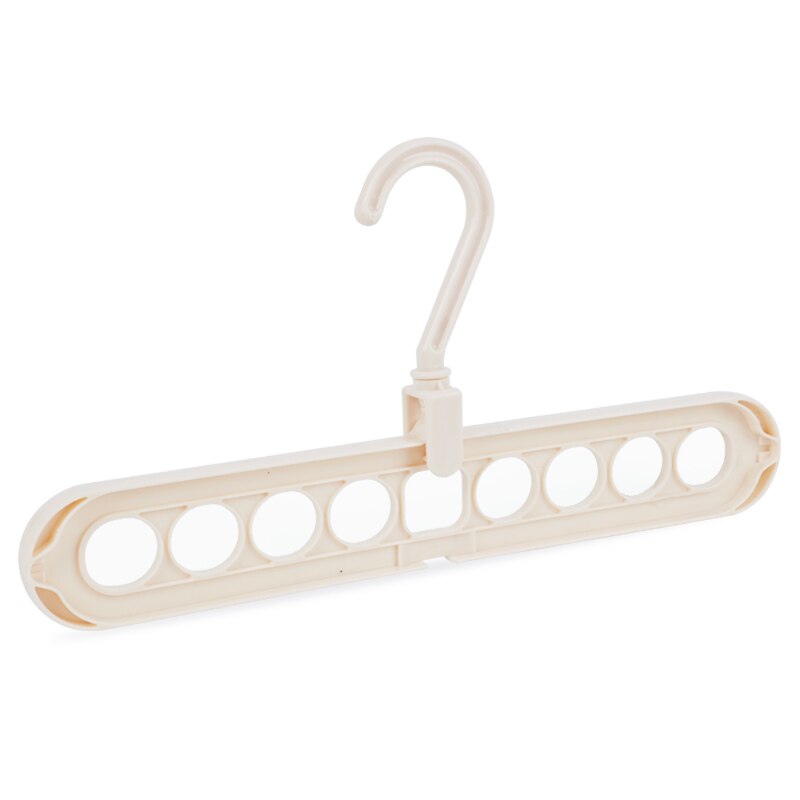 Porte-vêtements multifonction porte-vêtements en plastique rotatif 9 trous porte-manteaux crochet garde-robe Rack de stockage pour manteau: beige