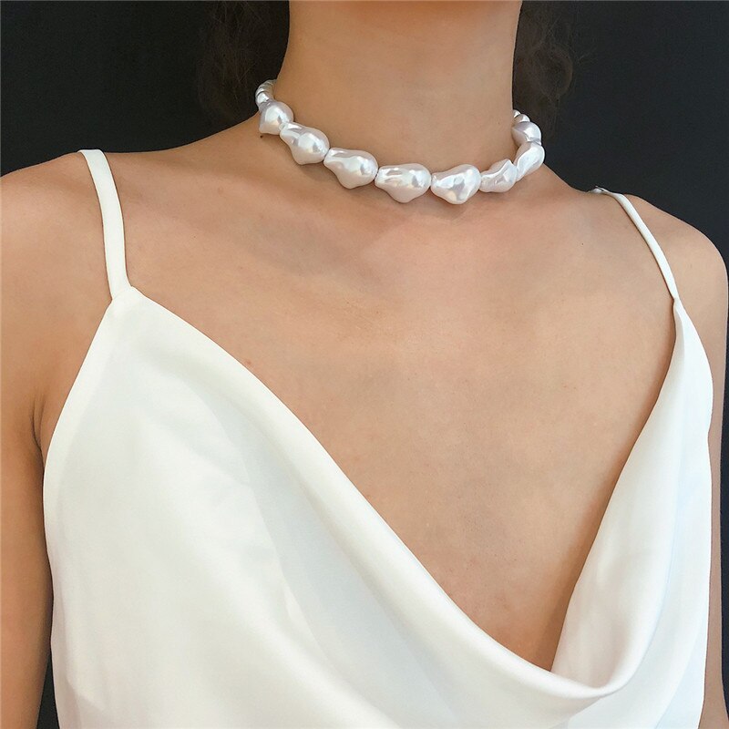 Moda grande barroco pérola colar para mulher novo estilo declaração irregular gargantilha colares festa jóias