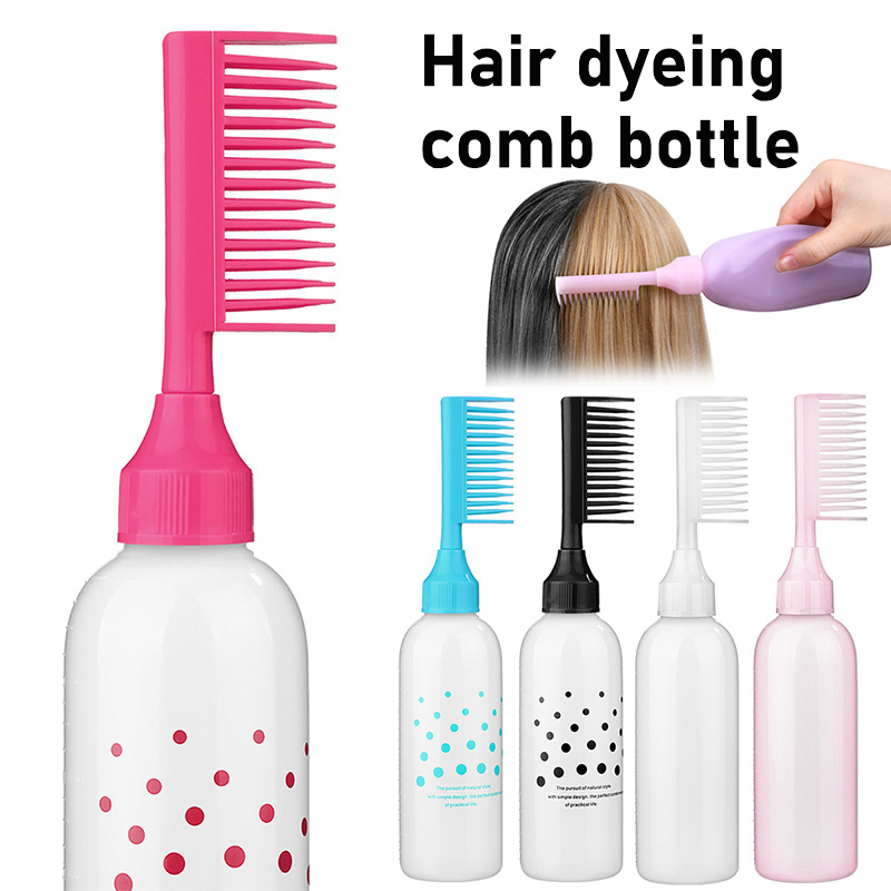 Nachfüllbare haarfarbenflasche, friseurbedarf, Styling-werkzeuge, kopfhautöl-applikatorflasche, kamm, Shampoo-flasche