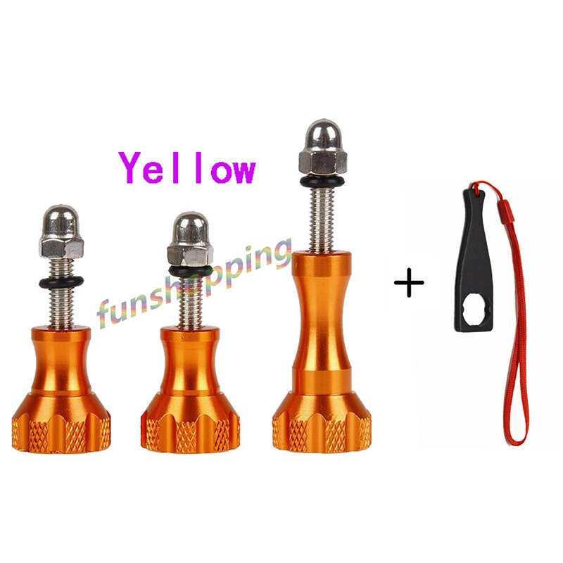 Aluminum Alloy Nut Thumb Screw Mount for GoPro Hero 7 6 5 4 3+ for Xiaomi Yi Lite 4K SJCAM SJ7 H9 Sony for Go Pro Accessory Kits: Yellow and Wrench